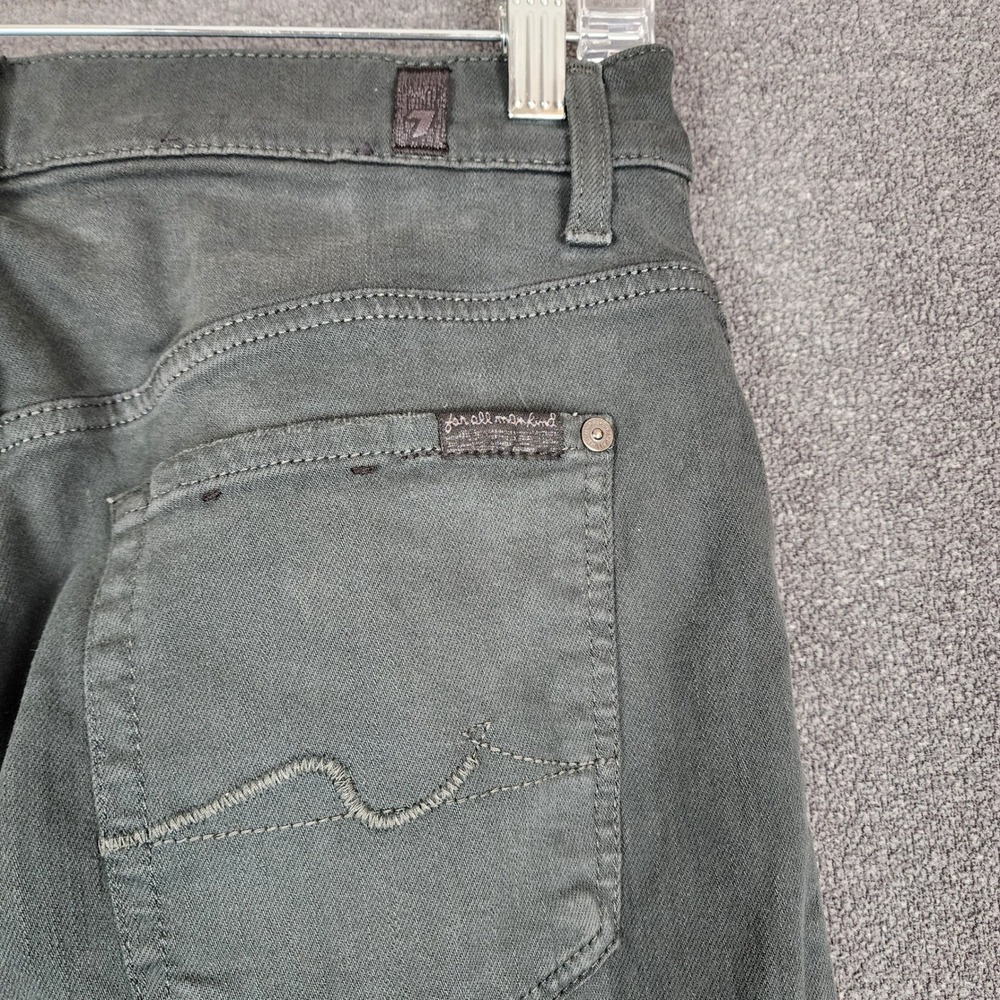 7 For All Mankind Luxe Performance The Straight Green‎ Jeans Women 31x32.5 - Picture 5 of 10